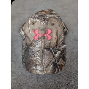 Under Armour Snapback Hat Women Green Camo Embroidered Logo Adjustable One Size